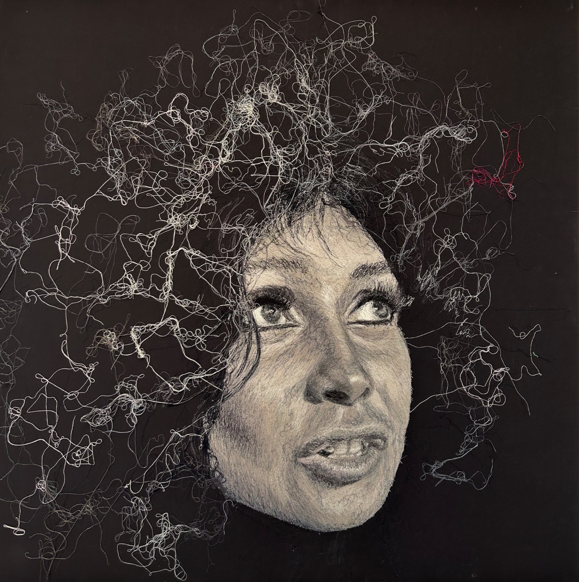 "Annisette" - portræt af ung Annisette Koppel, 110 x 110 cm. kr. 11.000